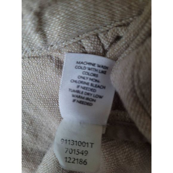 J Jill Linen Light Weight Tan Jacket Size Medium - Picture 7 of 8